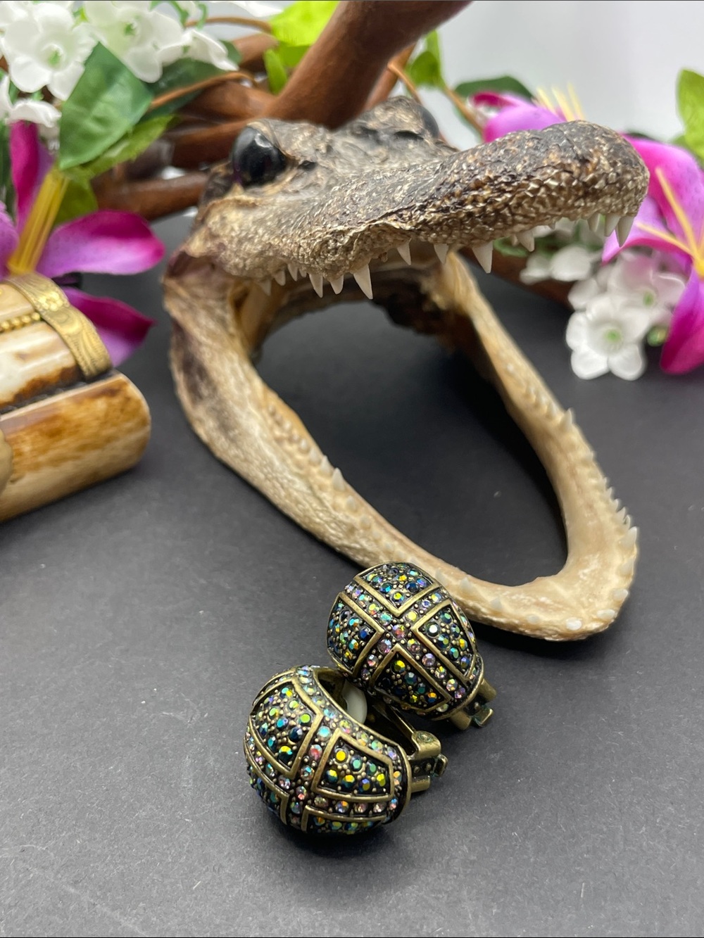 Heidi Daus statement clip earrings